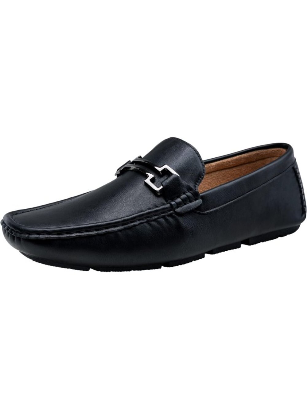 Jousen Men's Black Closed Toe Classic Lightweight Moccasins Penny Loafers
